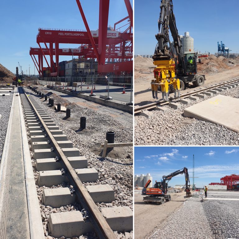 Peel Ports rail construction on ballast bed phase 2 completed Bemo Rail